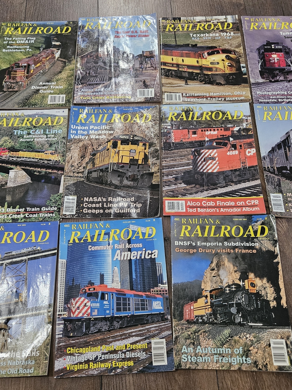 Lot of 11 Railfan & Railroad Magazines 2004